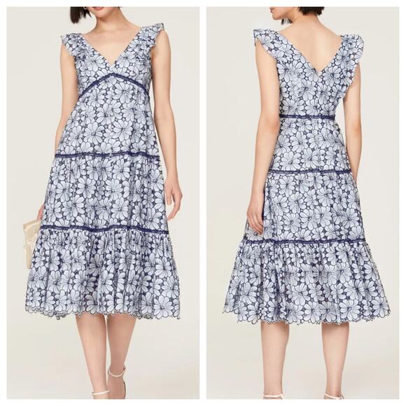 Marchesa Notte Broderie Floral Dress - Picture 1 of 9